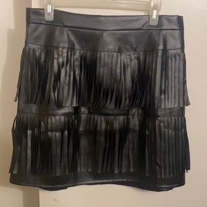 Black fringe skirt